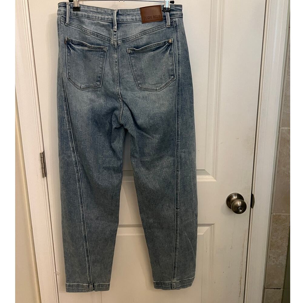 Judy Blue High-Rise Side Panel Barrel Fit Jeans 7/28 Light wash Stretchy Boho - Picture 3 of 10